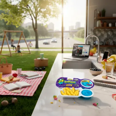 Bala de Goma Fundipperz Minions Sabor Banana + Gel Azedo Framboesa 54g