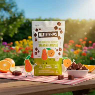 Cubinhos de Frutas Natikinhos Sabor Salada de Frutas 30g