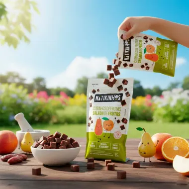 Cubinhos de Frutas Natikinhos Sabor Salada de Frutas 30g