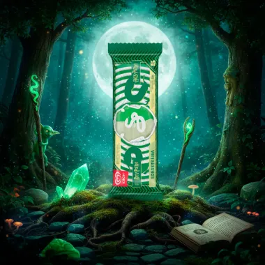 Picol&eacute; Kibon Harry Potter Sonserina Sabor Ma&ccedil;&atilde; Verde e Caramelo Amanteigado 58g