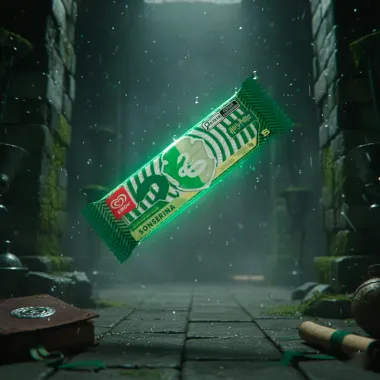 Picol&eacute; Kibon Harry Potter Sonserina Sabor Ma&ccedil;&atilde; Verde e Caramelo Amanteigado 58g