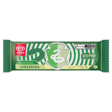 Picolé Kibon Harry Potter Sonserina Sabor Maçã Verde e Caramelo Amanteigado 58g