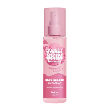 Body Splash em Calda Dailus Sweet Skin Ice Cream Morango ao Leite 200ml