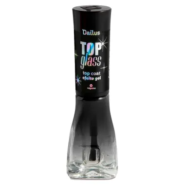 Top Coat Efeito Gel Dailus Top Glass Vegano 8ml