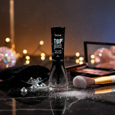 Top Coat Efeito Gel Dailus Top Glass Vegano 8ml