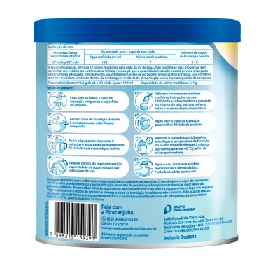 Plura Piracanjuba Formula Infantil 1 a 3 Anos 800g