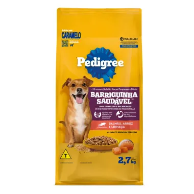 Ração para Cão Pedigree Barriguinha Saudável Sabor Salmão,Arroz e Linhaça 2,7Kg
