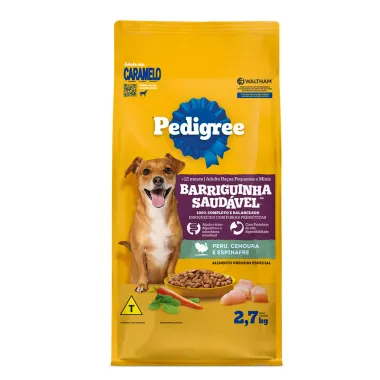 Ra&ccedil;&atilde;o para C&atilde;o Pedigree Barriguinha Saud&aacute;vel Sabor Peru Cenoura e Espinafre  2,7Kg