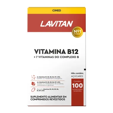 Lavitan Vitamina B12 Zero A&ccedil;&uacute;car com 100 Comprimidos Revestidos