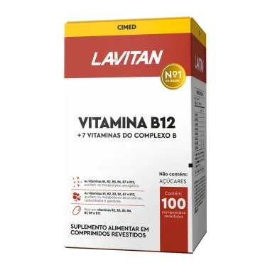 Lavitan Vitamina B12 Zero A&ccedil;&uacute;car com 100 Comprimidos Revestidos