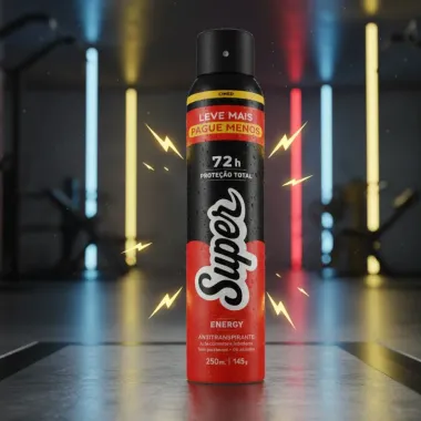 Desodorante Super Energy Aerosol Antitranspirante 72h  250Ml/145G Leve Mais Pague Menos