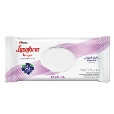 Lenços Desinfetantes Lysoform Lavanda 36 Unidades