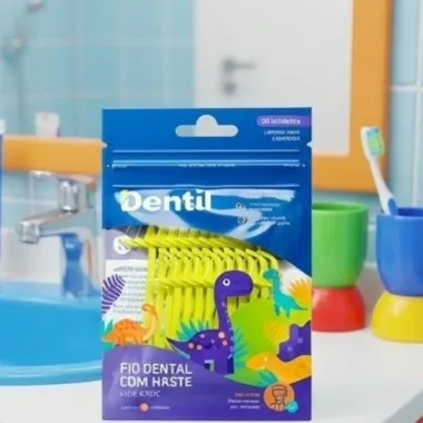 Fio Dental Dentil Kids Basic com Hastes 20 Unidades