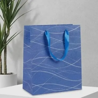 Sacola para Presente Mio Azul Media