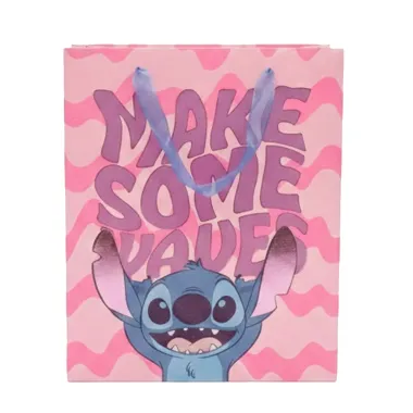 Sacola para Presente Mio Stitch Media Cor Rosa