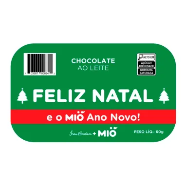 Mini Estojo Chocolate Mio Ao Leite Feliz Natal 60g