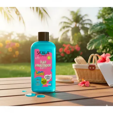 Óleo Finalizador 5 em 1 Skala Expert Mais Cachos com Protetor Térmico 90ml