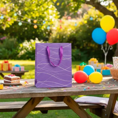 Sacola para Presente Mió Lilás Média 1 Unidade