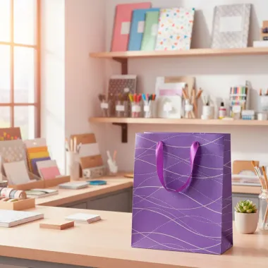Sacola para Presente Mió Lilás Média 1 Unidade