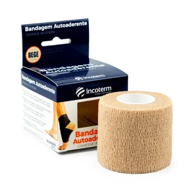 Bandagem Autoadesivo Incoterm Cohesive Cor Bege 5cm x 4,5m