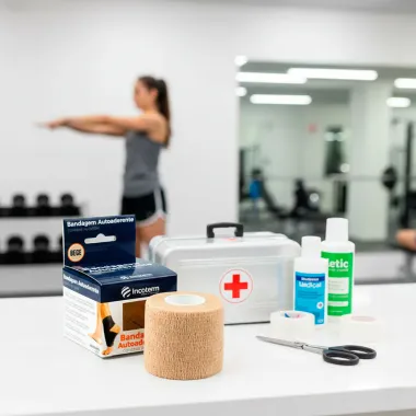 Bandagem Autoadesivo Incoterm Cohesive Cor Bege 5cm x 4,5m