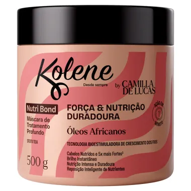 M&aacute;scara de Tratamento Profundo Kolene Nutri Bond For&ccedil;a e Nutri&ccedil;&atilde;o Duradoura &Oacute;leos Africanos by Camilla de Lucas 500g