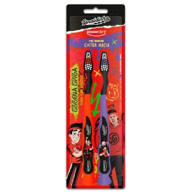 Escova de Dental Powerdent Enaldinho Extra Macia 6+ Anos Cores Sortidas 2 Unidades