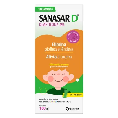 Sanasar D Dimetcona 4% com 1 Pente Fino 100ml