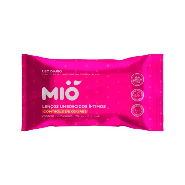 Lenço Umedecido Íntimo Mió Controle de Odores 16 Unidades