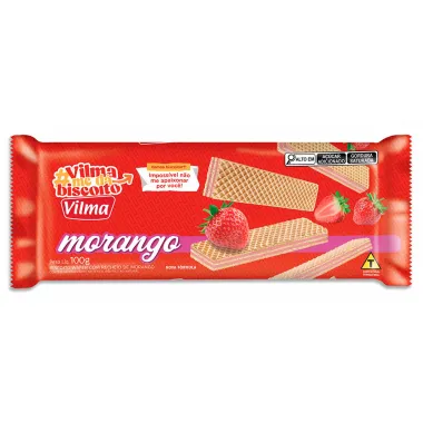 Biscoito Wafer Vilma com Recheio  de Morango 100g