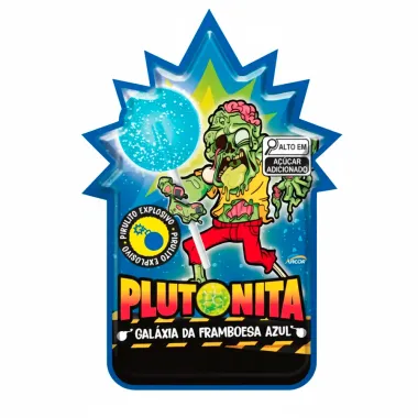 Pirulito Explosivo Plutonita Gal&aacute;xia da Framboesa Azul 11g