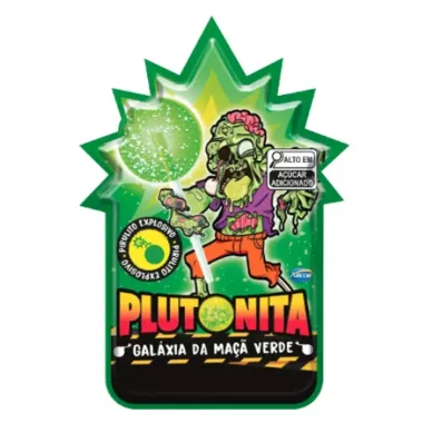 Pirulito Explosivo Plutonita Galáxia da Maçã Verde 11g