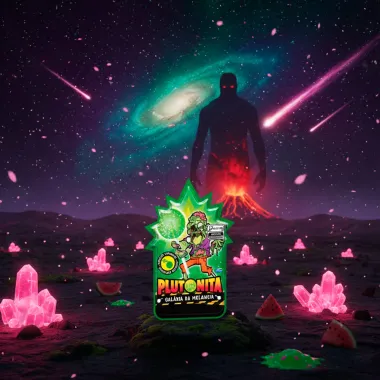 Pirulito Explosivo Plutonita Gal&aacute;xia da Ma&ccedil;&atilde; Verde 11g