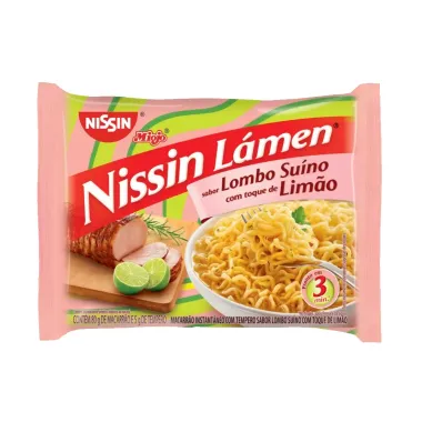 Macarr&atilde;o Instant&acirc;neo Nissin L&aacute;men Sabor Lombo Su&iacute;no com Toque de Lim&atilde;o 8Og