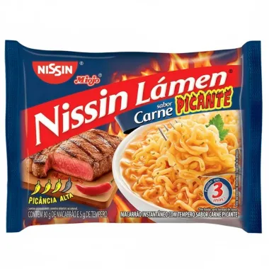 Macarr&atilde;o Instant&acirc;neo Nissin L&aacute;men Sabor  Carne Picante 80g