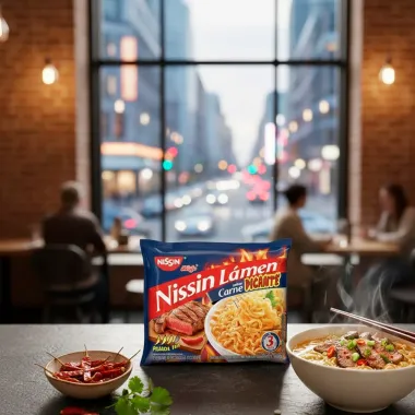 Macarr&atilde;o Instant&acirc;neo Nissin L&aacute;men Sabor  Carne Picante 80G