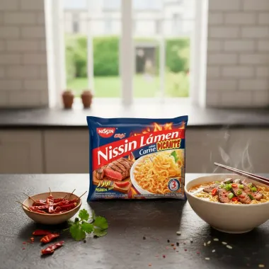 Macarr&atilde;o Instant&acirc;neo Nissin L&aacute;men Sabor  Carne Picante 80G