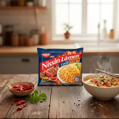 Macarr&atilde;o Instant&acirc;neo Nissin L&aacute;men Sabor  Carne Picante 80G