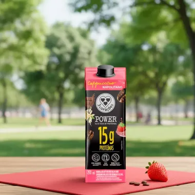 Bebida L&aacute;ctea 3 Cora&ccedil;&otilde;es Power  Cappuccino Napolitano 15g de Prote&iacute;nas 250ml