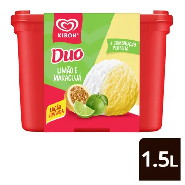 Sorvete Kibon Duo Lim&atilde;o e Maracuj&aacute; Pote 1,5L