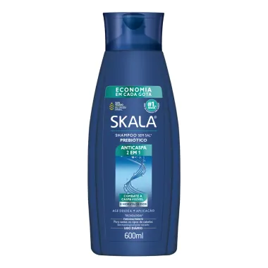 Shampoo Prebiótico Skala Anticaspa 2 em1 Combate a Caspa Visível 600ml