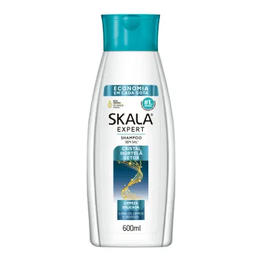 Shampoo Skala Expert Cristal Hortel&atilde; Detox Limpeza Delicada Sem Sal 600ml