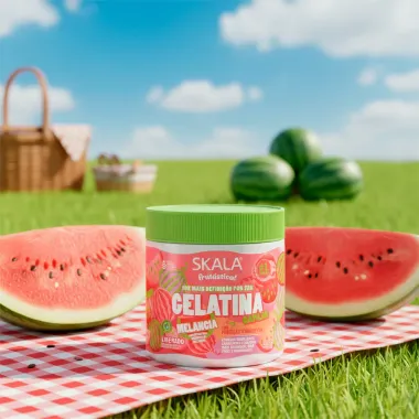 Gelatina Capilar Skala Frut&aacute;stica Melancia com Prote&ccedil;&atilde;o T&eacute;rmica e UV 550g