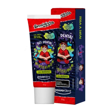 Gel Dental Infantil Powerdent Enaldinho Misterioso Sabor Tutti Frutti Com Menta 50g