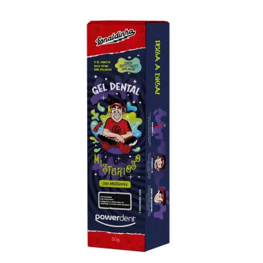 Gel Dental Infantil Powerdent Enaldinho Misterioso Sabor Tutti Frutti Com Menta 50g