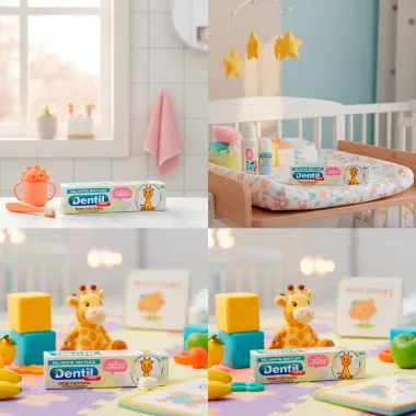 Gel Dental Dentil Baby Sabor Frutinhas com Xilitol e Camomila Sem Fl&uacute;or 50g