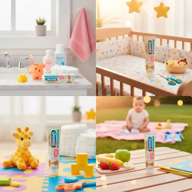 Gel Dental Dentil Baby Sabor Frutinhas com Xilitol e Camomila Sem Fl&uacute;or 50g