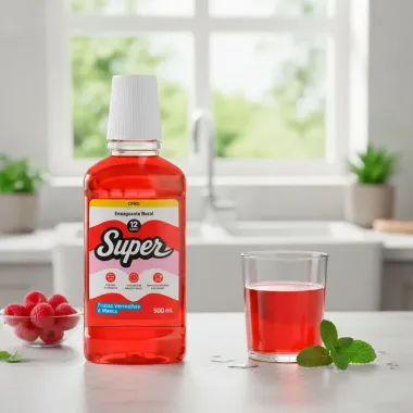 Enxaguante Bucal Super Sabor Frutas Vermelhas e Menta 12 Horas 500ml