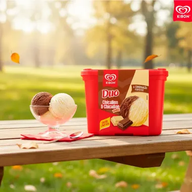Sorvete Kibon Duo Chicabon Branco 1,5 Litro Edi&ccedil;&atilde;o Limitada