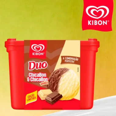 Sorvete Kibon Duo Chicabon Branco 1,5 Litro Edi&ccedil;&atilde;o Limitada